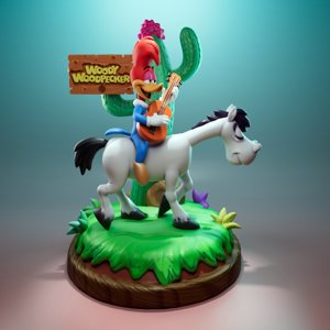 extracted_Woody Woodpecker and Sugarfoot - 3D Print Model 0.jpg